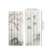 2pcs Classic Japanese Scenery Polyester Curtains   Mountain and Seagull Print Drapes for Living Room and Bedroom Decor
