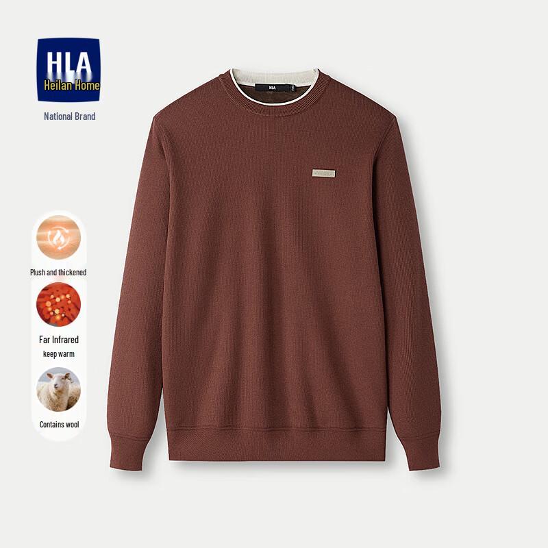 

HLA Men s Warm Fleece-Lined Round Neck Knit Shirt 190 (56) / 198-215 lbs