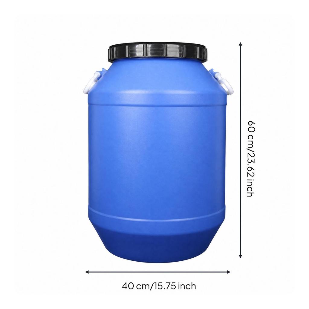 FoodGrade Barrel with Lid | Secure Lidded Opening, Food Grade Storage Barrel, for Utility Room White