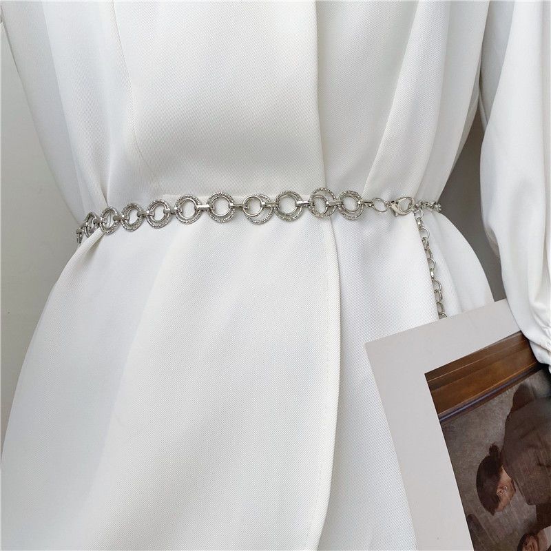 

Chic Vintage Slim Waist Belt For Women In Black Camel And Coffee For Dresses Coats And Silver Chain