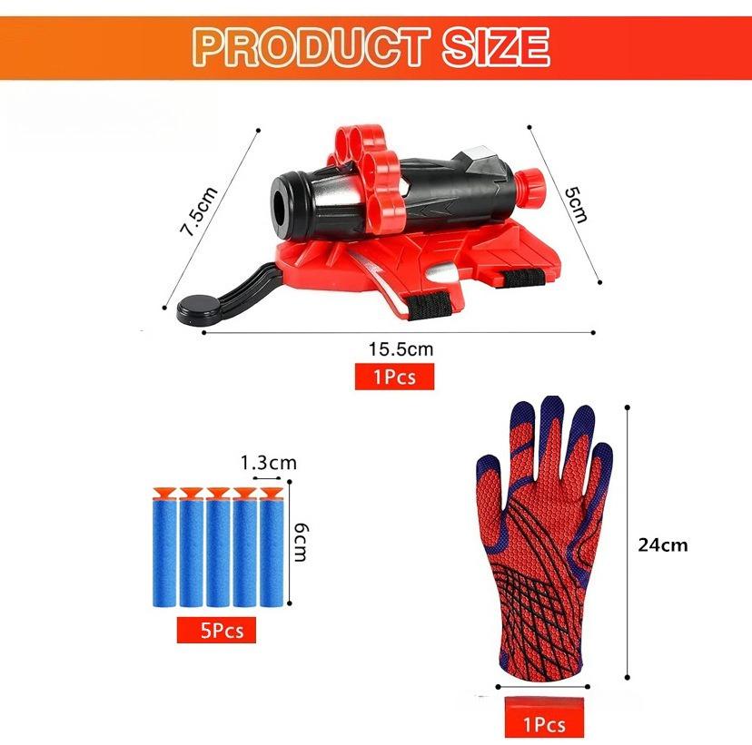 7pcs Spider Launcher Toy Glove Web Shooters Halloween Wristband Prop Boys Cosplay Figure Game Christmas Present Toys