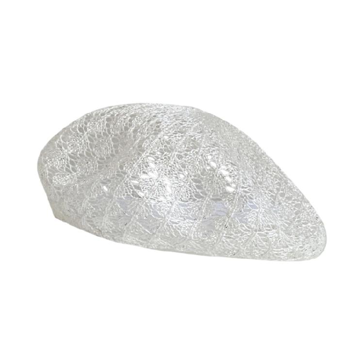 Breathable Hollow Knit Beret Hat Classical French Design Suitable For Most Head Sizes