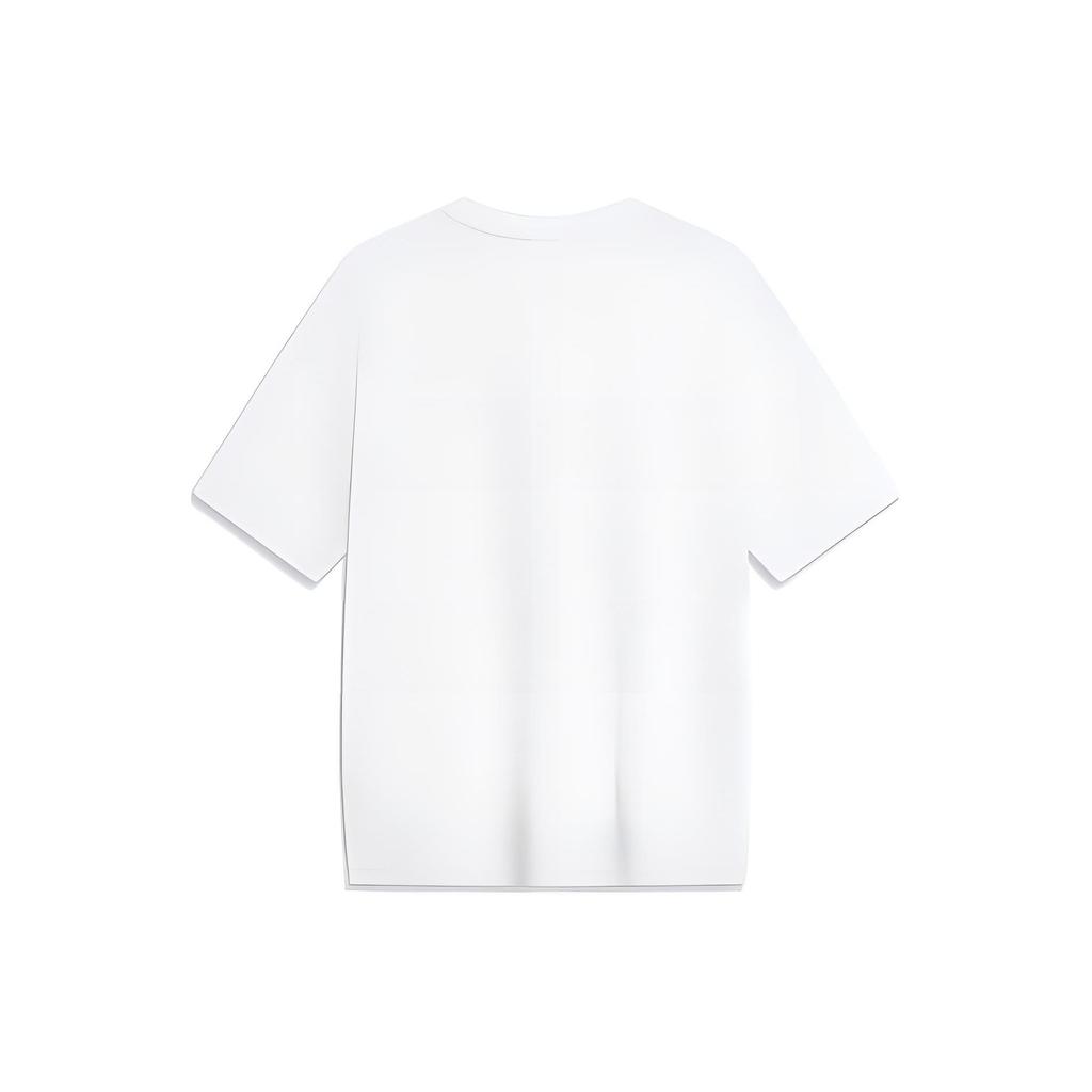 Li Ning CF Adventure Series Wild Fun Letter Mountain Peak Print Round Neck Short Sleeve T-Shirt Unisex Tops Standard-White AHST539-4