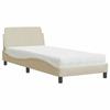 VidaXL Lit avec matelas crème 90x190 cm tissu, meuble de chambre à coucher, lit simple, cadre de lit incurvé, sommier, lit 3208309