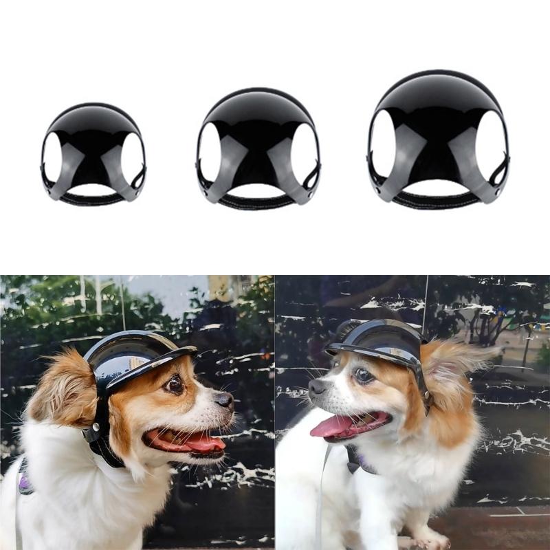 Puppy Helmet Dog Helmet with Ear Hole Adjustable Pet Helmet Dog Hard Hat Dog Cap Motorcycle Dog Helmet Safetys Helmet