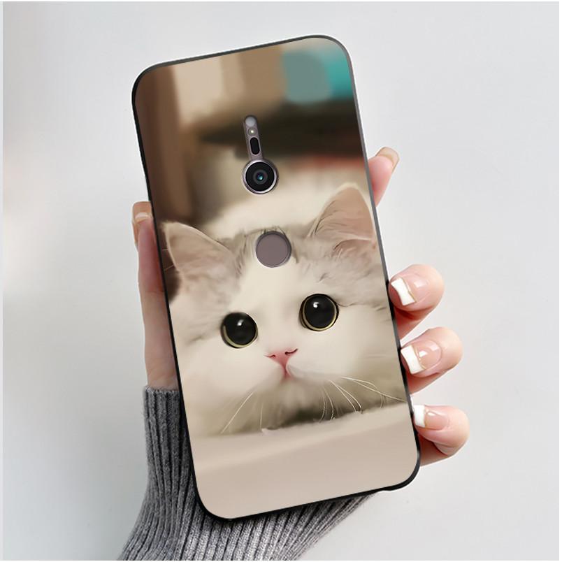 Casing For Sony Xperia XZ2 H8216 H8296 XZ3 H9436 H9493 Case Aesthetic Fashion Cute Cat Shockproof Black Silicone Soft TPU Cover