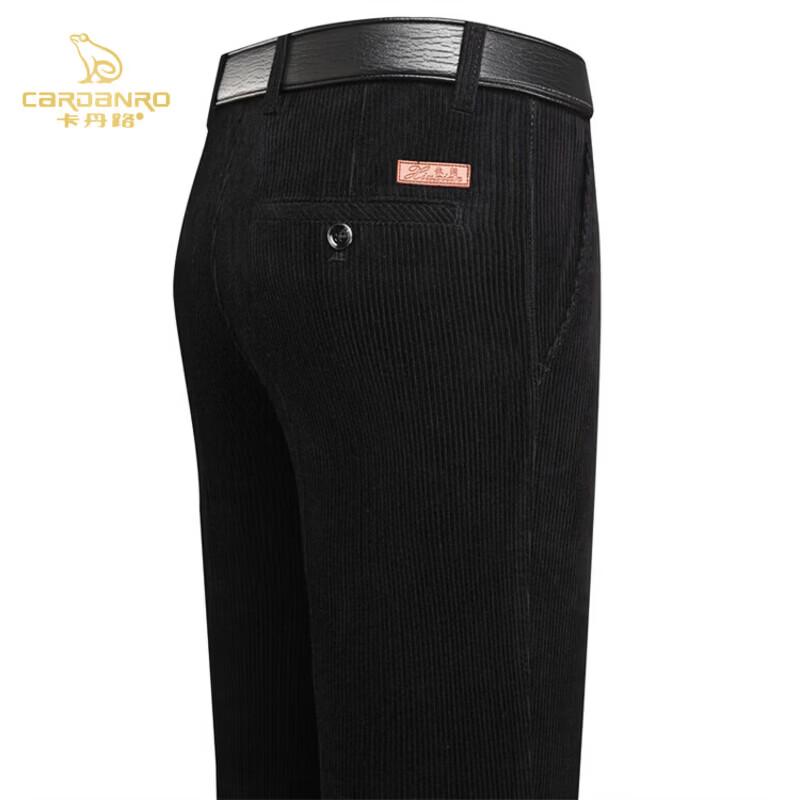 CARDANRO Men's Cotton Corduroy Business Casual Trousers - Thickened Warm Fleece