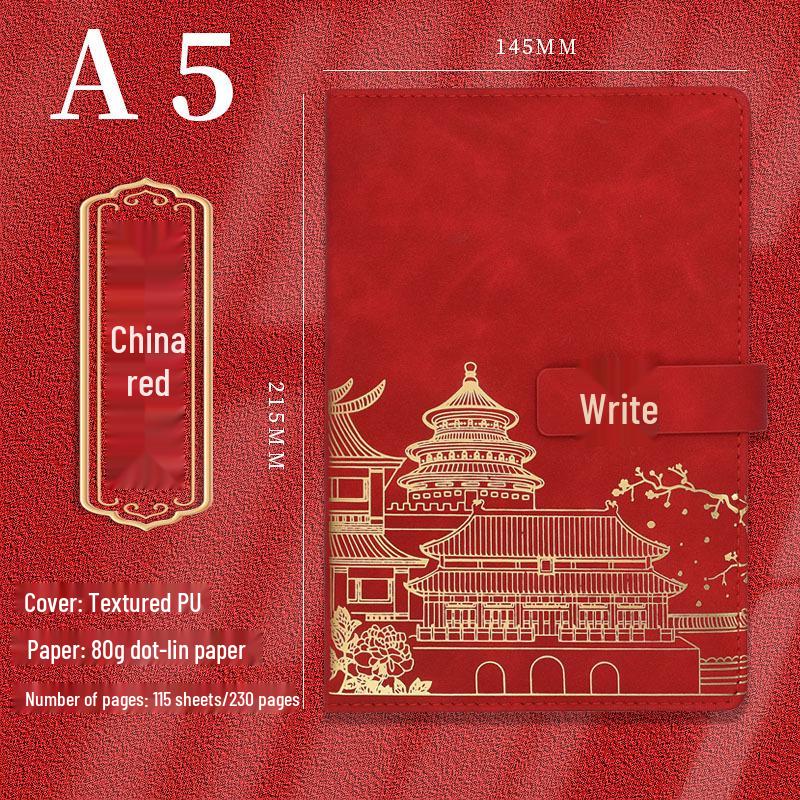 Chinese Palace Style A5 Notebook Gift Set for Business Meetings 145 x 215 mm