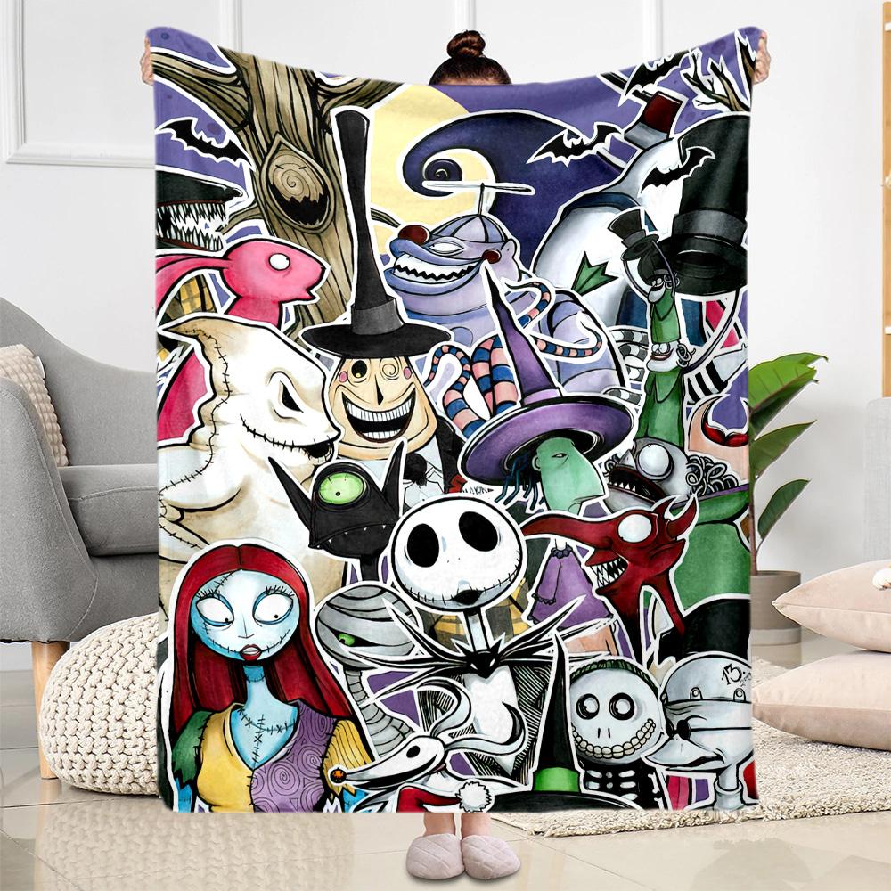 Christmas Nightmare Blanket Durable Comfort Perfect for Bed Seaside Couch All-Season Use Playful Design Ideal Gift for Friends Family Couples Picnic
