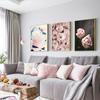 Planta moderna flor pintura núcleo fresco estético cartazes decorativos para sala de estar rosa peônia arte da parede imagem cartaz impressão