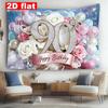 2D 90 Years Old Birthday Backdrop Sweet Pastel Flower Balloon Theme Party Photo Booth Background