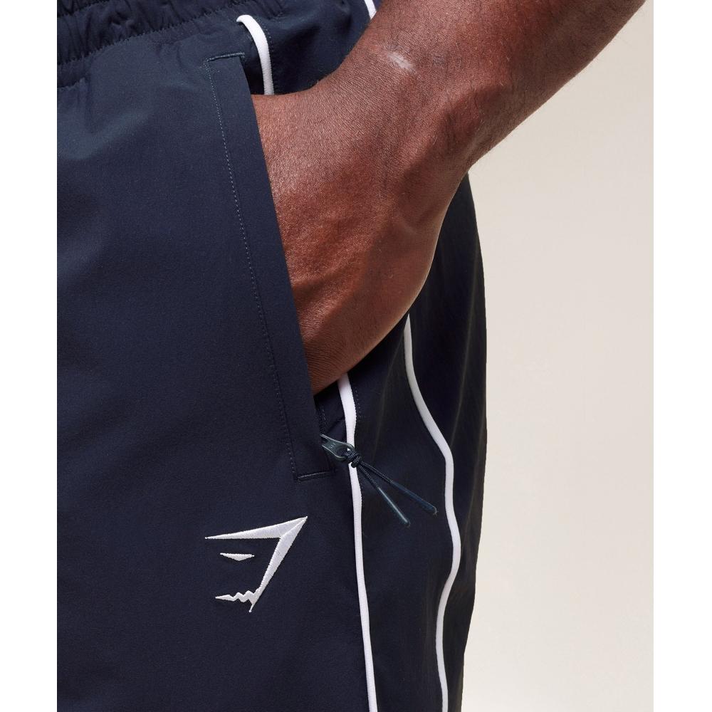 Gymshark Retro Crinkle Track Pants Heavy Blue A1c8v Uctn