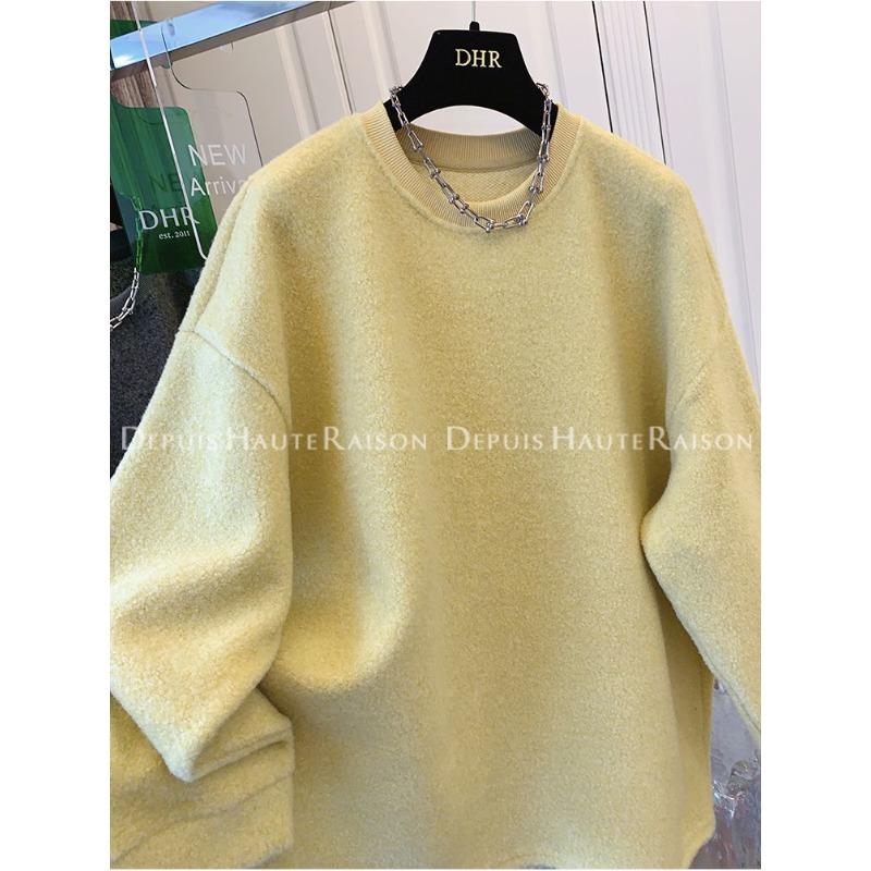Lamb Wool Soft Velvet Sweatshirt Women's Autumn Winter Flesh-covering Top