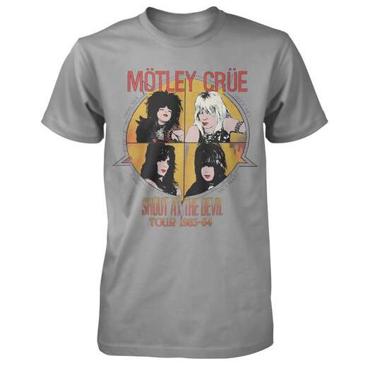 Motley Crue Shout At The Devil Grey Shirt S M L XL XXL Offcial T-Shirt Tshirt S
