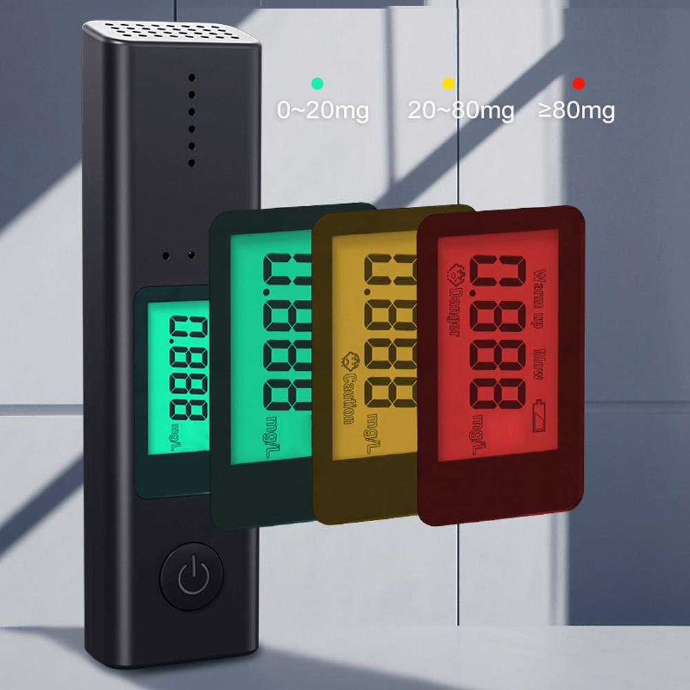 Portable Alcohols Detector Breath Tester Quick Response Alcohols Tester with LCD Display Screen Personals Home Party