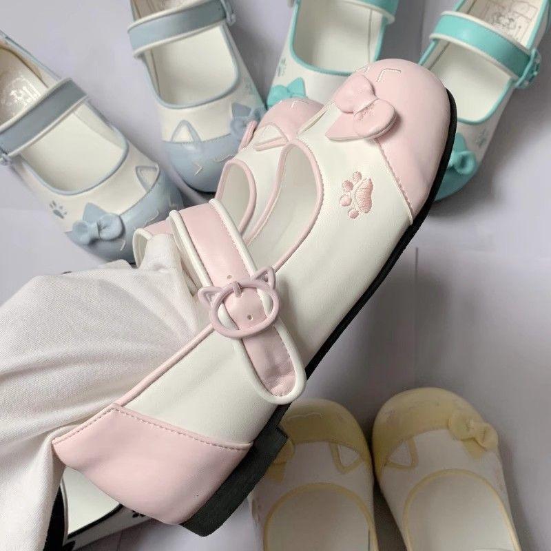 Fashion 2025 Spring Autumn New Confused Kitten Cute Round Head Low Follow Up Shoes Niche Fashion Simple Comfortable Women's Shoes