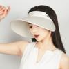 Summer Big Brim Ice Silk Hat Cycling Sun Protection Beach Hat Women's Sunshade Empty Top Hat Outdoor Foldable Cap