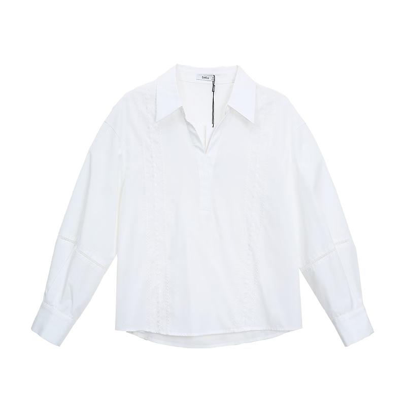 Betu Women's French Style White Shirt Top