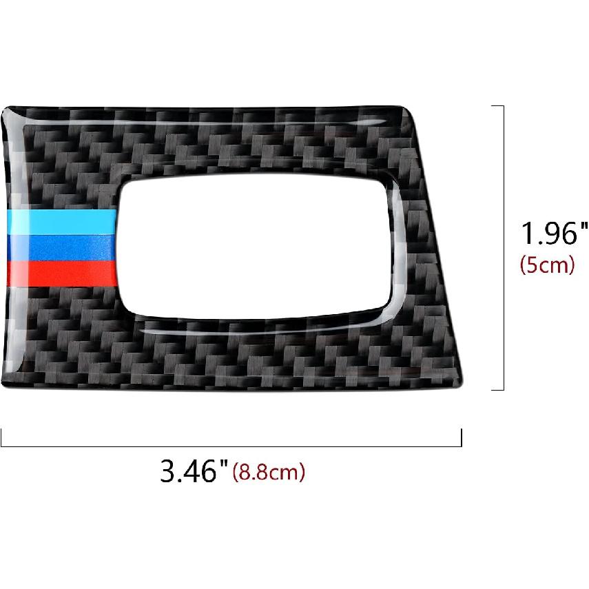 Car Key Engine Start Stop Push Start Button Frame Trim Cover Carbon Fiber Sticker Decal Fits for BMW E90 E92 E93 2006 2007 2008 2009 2010 2011 2012
