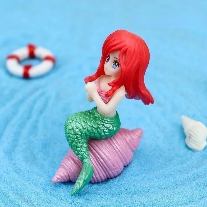 Beautiful Mermaid Aquarium Decorations Colorful Cartoon Mermaid Figurine Fish Tank Ornaments Desk Decorations