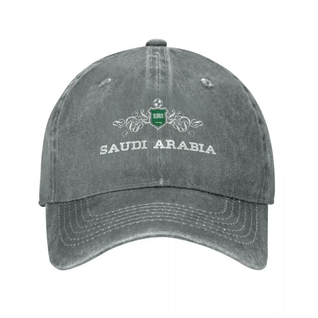 Retro Soccer Fan Design Saudi Arabia Baseball Caps Men Women Distressed Cotton Headwear Outdoor Summer Gift Hats Cap