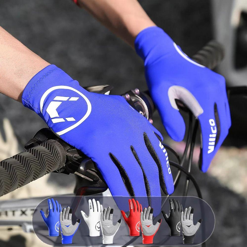 Elastic Full Fingers Bicycle Mittens Shock Absorption Racing Road Bike Glove  Running Sports