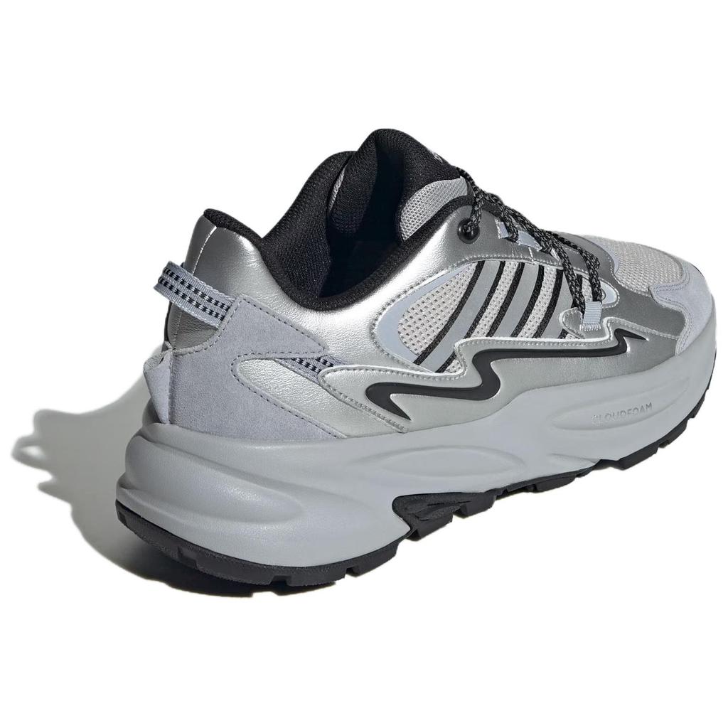 Adidas Ozwave Slip-Resistant Low-Top Chunky Sneakers Unisex Silver Gray Sneakers JQ5981