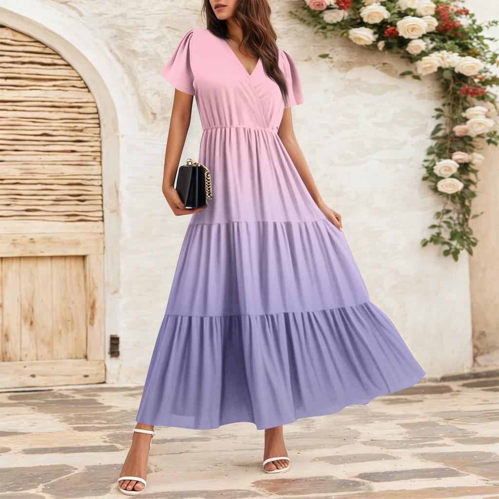 Women's Flowy Dresses Women's Summer Dresses Casual Short Sleeve Maxi Dresses Formal Maxi Dresses