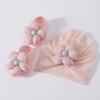 Baby Turban Hat Soft Stretchy Flower Headwear for Infant Stylish Bonnet Caps with Matching Socks Clothing Accessory