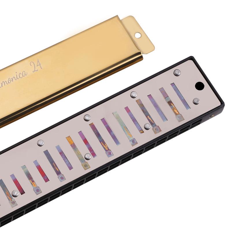 C Key 24-Hole Double Row Harmonica for Beginners and Students - Ideal for Children's Practice and Classroom Use.