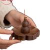 North American Walnut Multi-Hole Incense Burner, Solid Wood Lotus Design, No Ash Holder