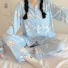 Pajamas women's spring and autumn imitation cotton high value fresh and sweet love women's long-sleeved trousers set loose loungewear