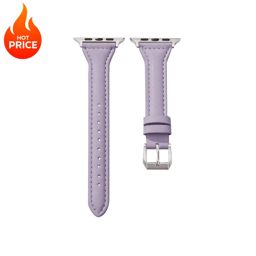 Slim Leather Strap For Apple Watch Band 44mm 40mm 41mm 45mm 44mm Bracelet For Iwatch Series 10-11 46mm 42mm Band Ultra 2-3 49mm