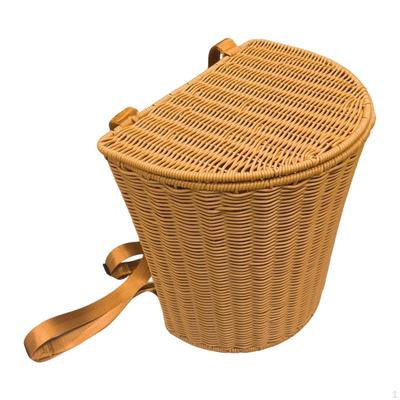 Cesto PP Zaino da Esterno Intrecciato a Mano con Spallacci per Pesca 13.4x9.4x13.7pollici Versatile