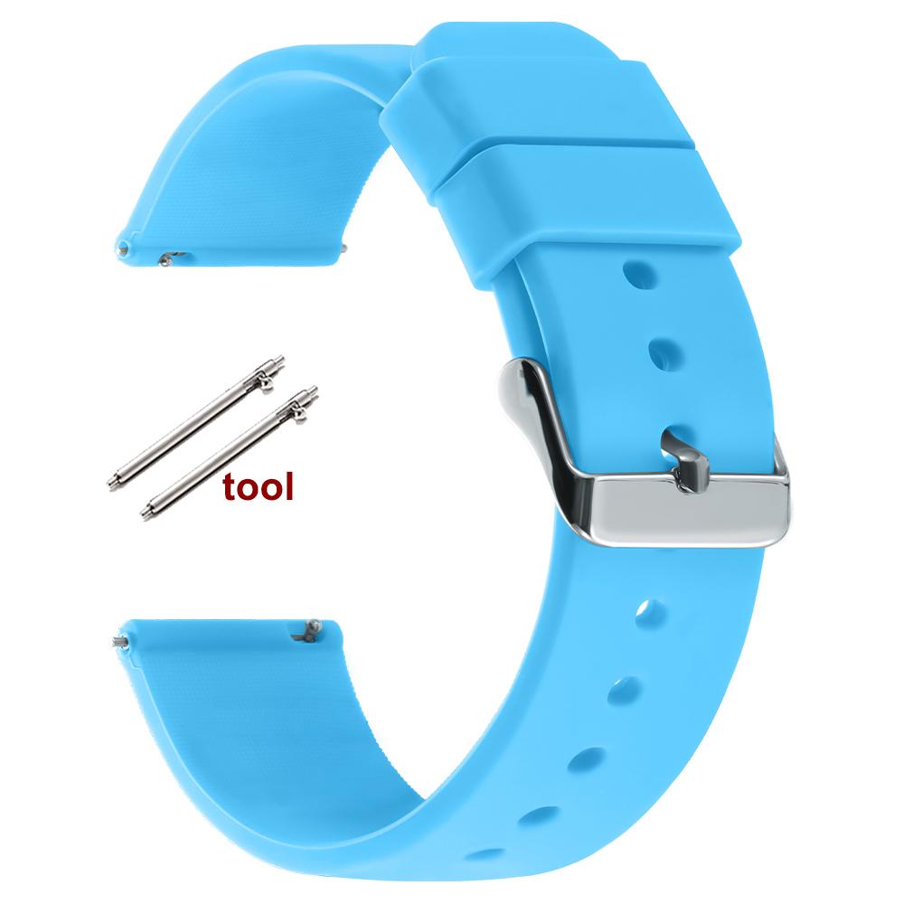 12/14/16/18/20/22/24mm Silikon Uhrenarmbänder Weiches Schnellverschluss Gummi Uhrenarmband für Samsung Galaxy für Huawei UhrenarmbänderGürtel
