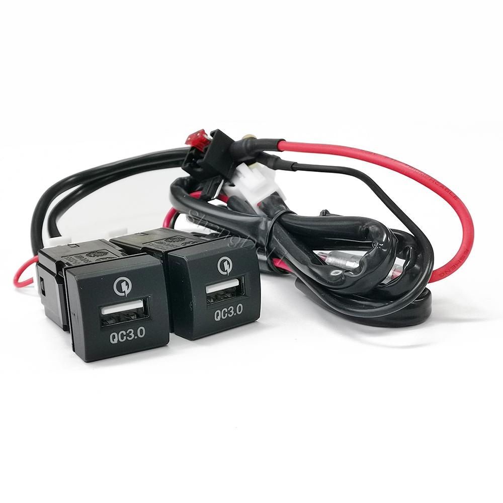 Car Quick Charger Dual Charge USB Interface Socket QC3.0 for Toyota Camry 70 Altis Hilux Rav4 Prado 150 2018 2019 2020