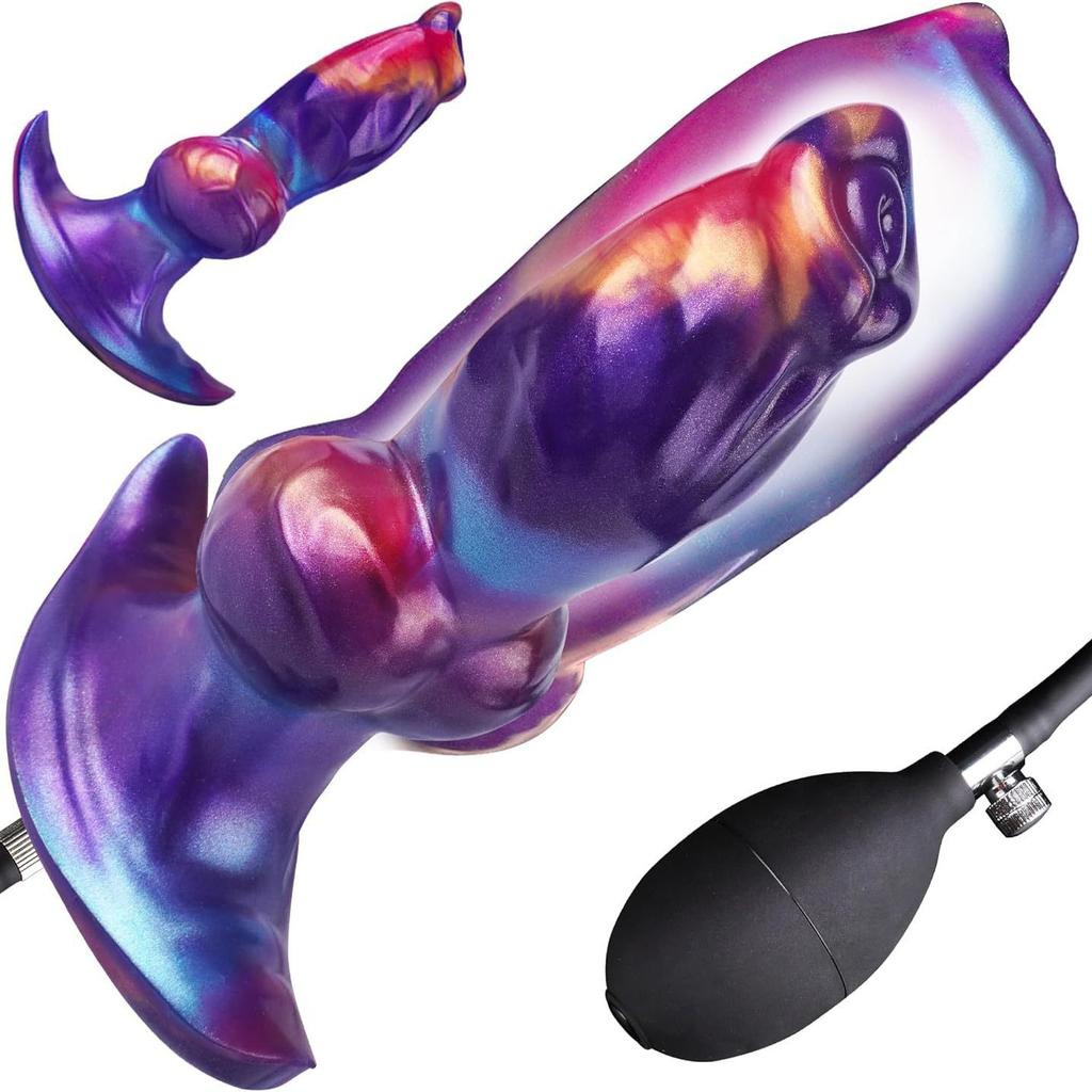 New Shaped Inflatable Anal Plug Ultra Soft Simulation Penis Liquid Silicone Anal Plug For Outdoor And Backyard Sexual Adult Products