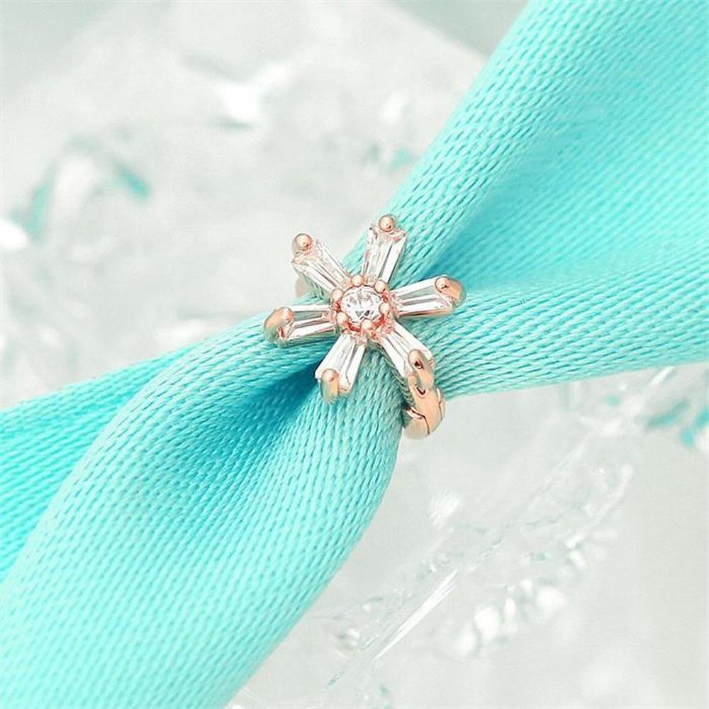 [Onm] Onm 14K Gold Needle Rose Gold Cubic Flower Bracelet Ring Piercing (S9593988)