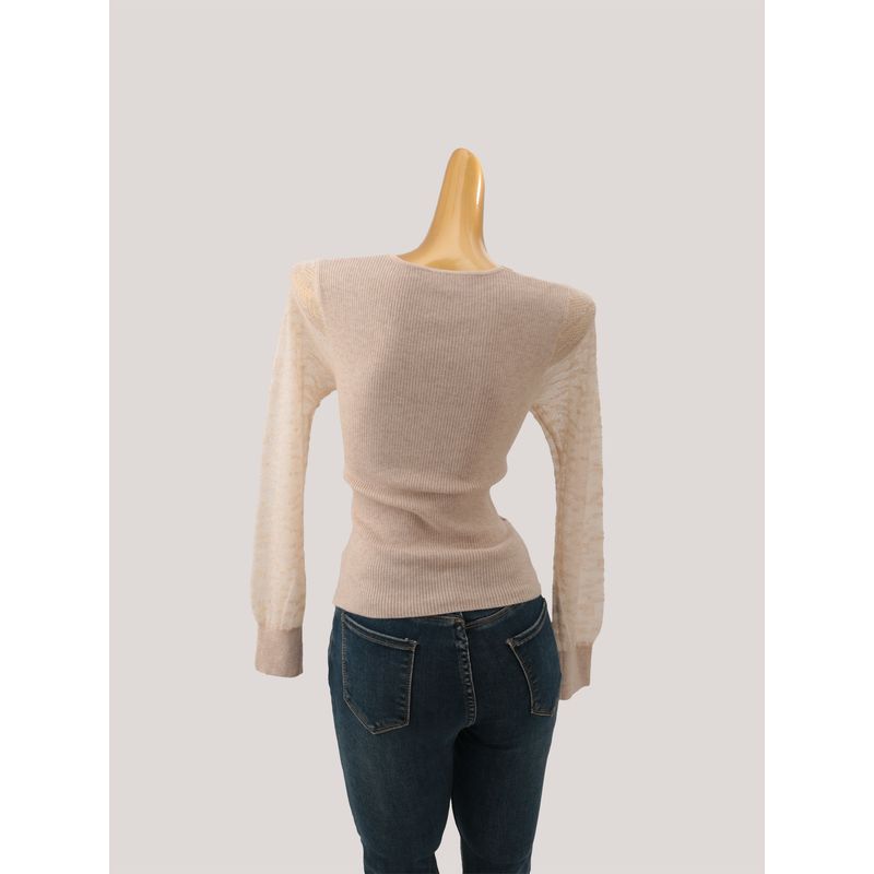 Export Cross V-neck Long Sleeves Knitwear Women's Fall and Winter New Arrival Six Wool Silm Fashion Bottoming Shirt Tops