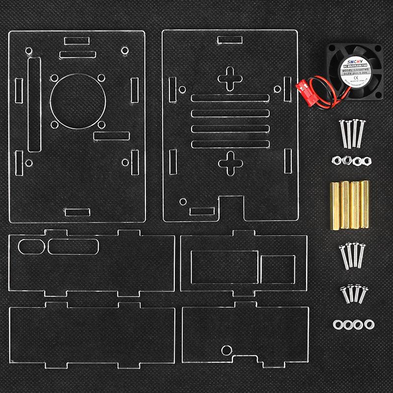 Raspberry Pi 5 Acrylic Case with Cooling Fan
