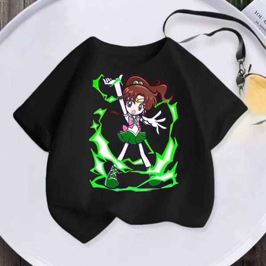 Summer New Kids T-shirt Anime Sailor Moon Girl T-shirt Fashion Cute Girl Anime Harajuku Style Short Sleeve T-shirt Top