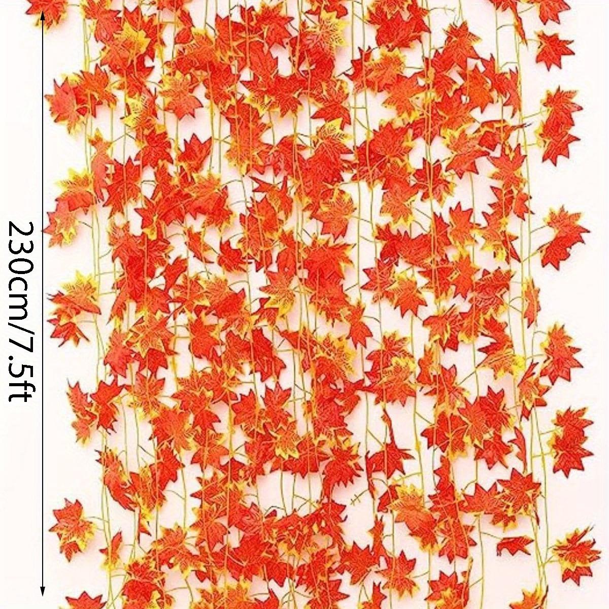 

12 шт. шелковых осенних подвесных лоз, гирлянда из осенних листьев, искусственная гирлянда из кленовых листьев, красная гирлянда из плюща для дома, свадьбы, вечеринки, сада, камина, декора оранжевый
