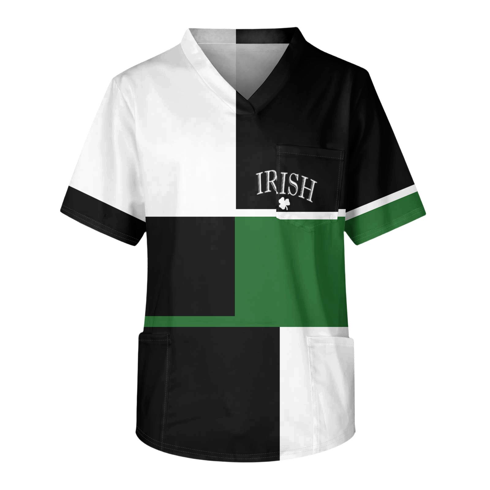 Мужской повседневный топ с коротким рукавом, V-образным вырезом и принтом, с накладным карманом спереди XL