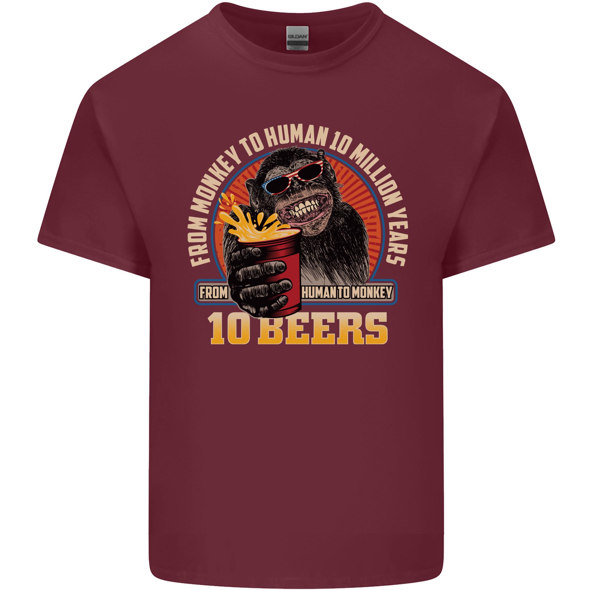 HuUnisex to Monkey in 10 Beers Funny Alcohol Unisexs Light Cotton TShirt S