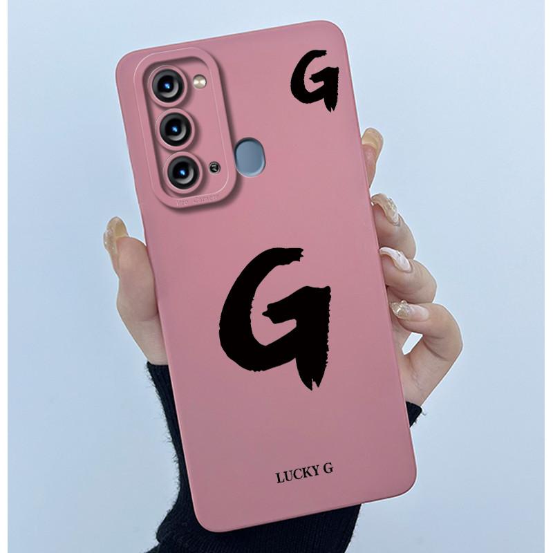 For Itel Vision 3 / Itel S17 / Itel P38 S661L S661W Case Lucky Initial Letter Liquid Silicone Protective Back Cover Phone Case