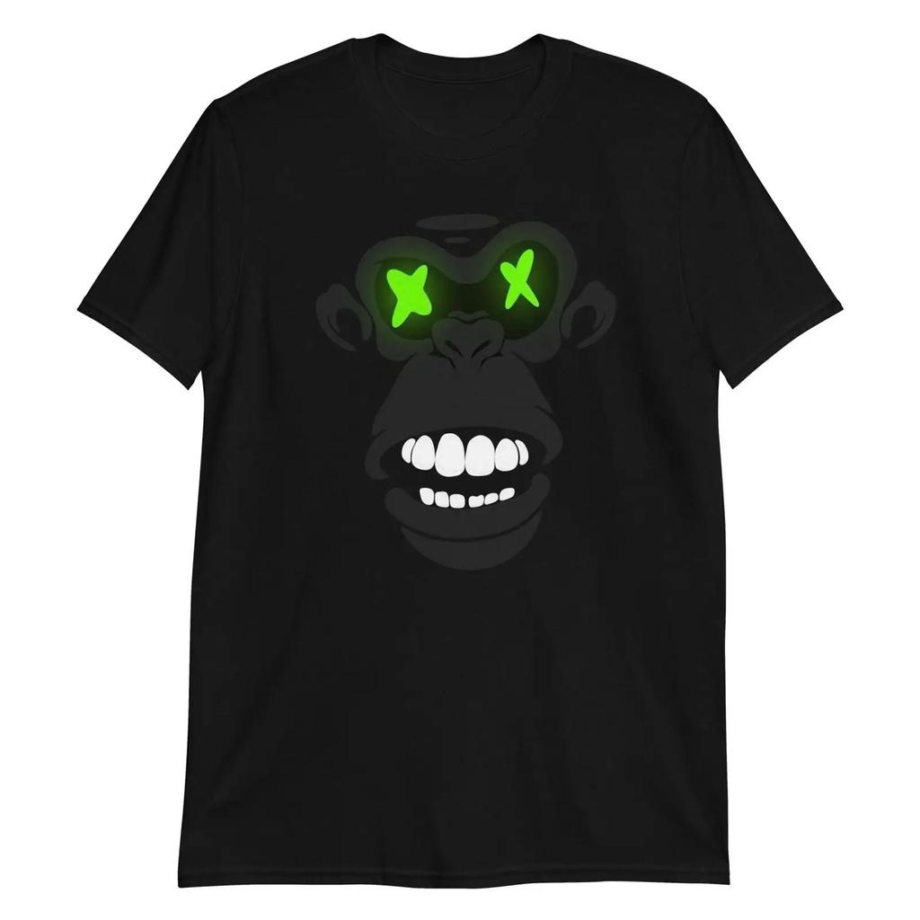 Green X Eyes Gorilla T Shirt Vintage Slightly Top For Everyday Wear Designer Clothes Unisex Comfortable Versatile Homme