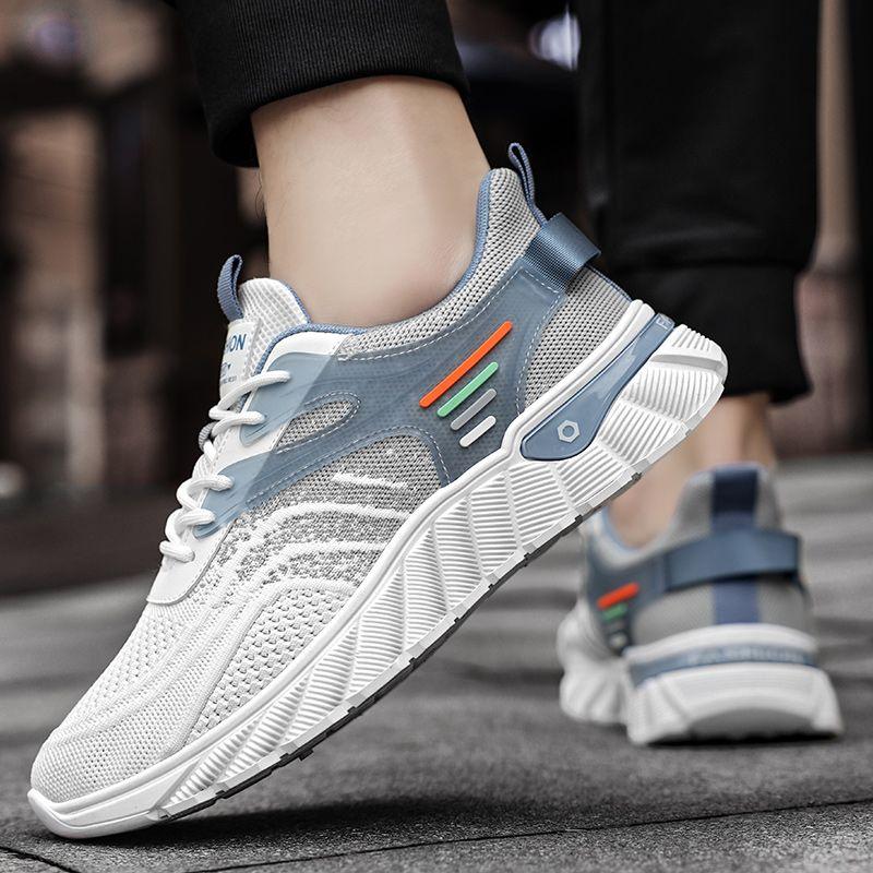 Fashion Breathable Cushioned Insole Thick Platform Male Sports Shoes Walking Stylish Comfortable Wide Lightweight Men's Casual Sneakers