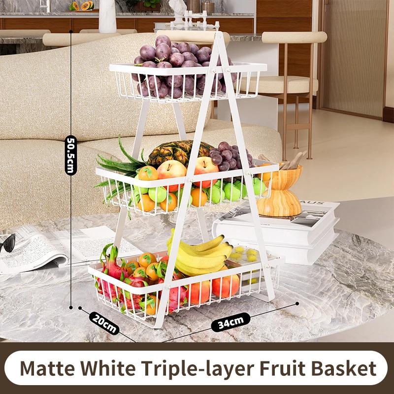1PC Multi-layer Empty Mesh Portable Storage Basket Fruit Basket Kitchen Living Room Dry Fruit Snacks Storage Rack