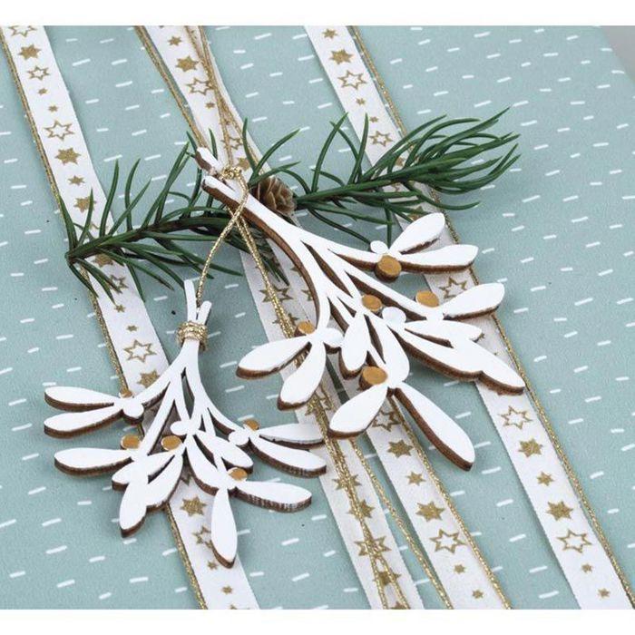 Wooden Decoration Mistletoe Twigs, FSCMixCred, Ass, Nature, 8.3-10.3cm, + 0.5m Cord, tab.-LS 5pcs