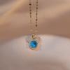 Stainless Steel Big Zircon Cartoon Mouse Head Necklaces for Women Girls Cute Crystal Accessories Gifts for Friends Fans